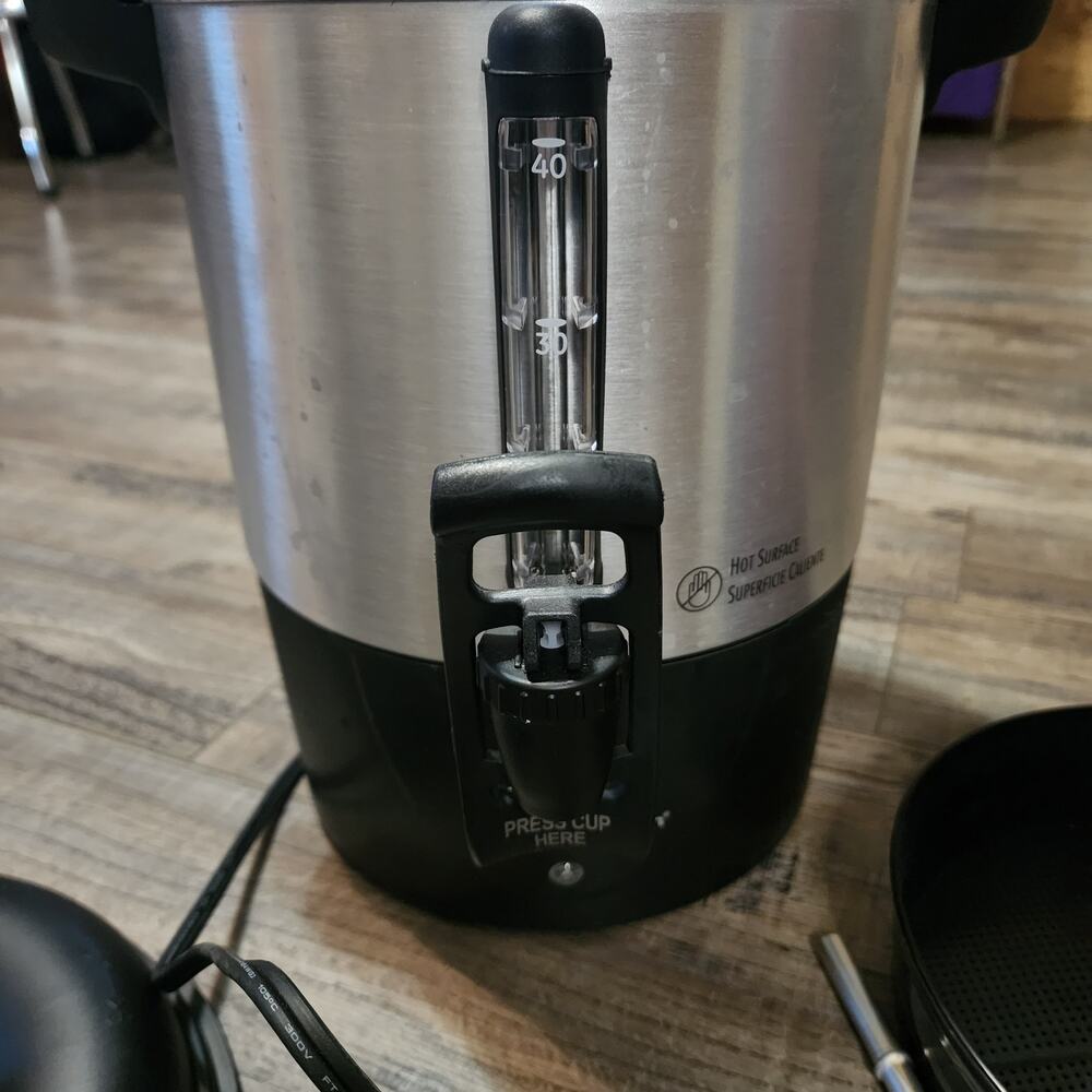 Hamilton Beach 45 Cup Coffee Urn Hot Beverage Dispenser, Stainless Steel V